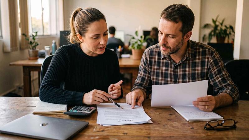Sócios de empresa de tecnologia analisando distribuição de lucros no simples nacional