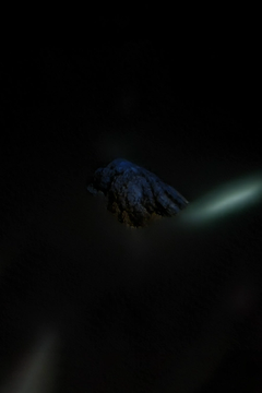 a comet passing by Mount Analogue in the middle of the night