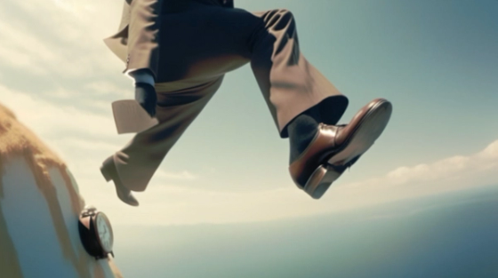 Suit-Clad Man In Endless Freefall - 2