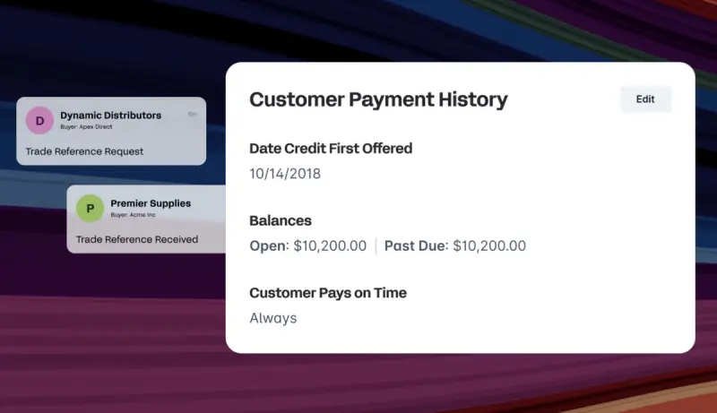 Nuvo credit application view with automated checks, alerts and integrated credit history
