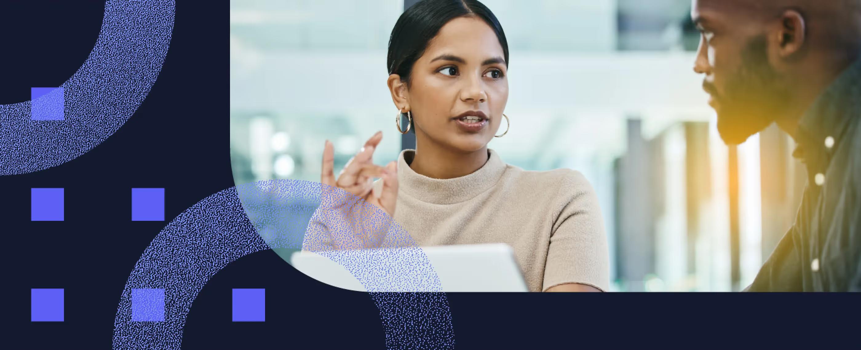A salesperson discussing net 30 payment terms with a client