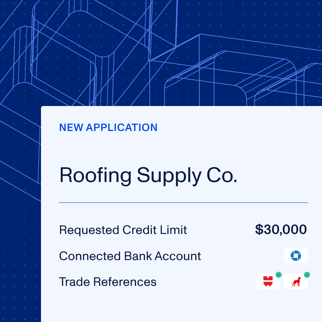 A digital credit application for building materials