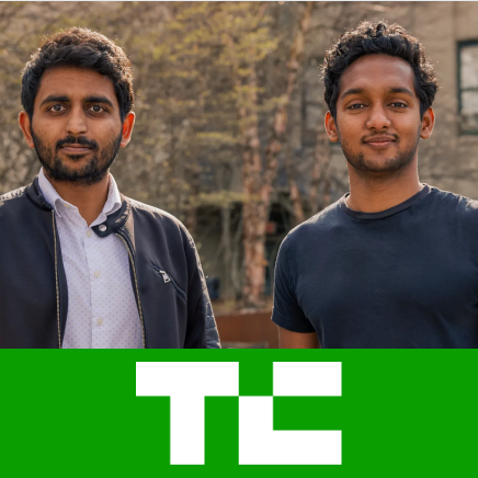 Nuvo’s founders, with the TechCrunch logo underneath