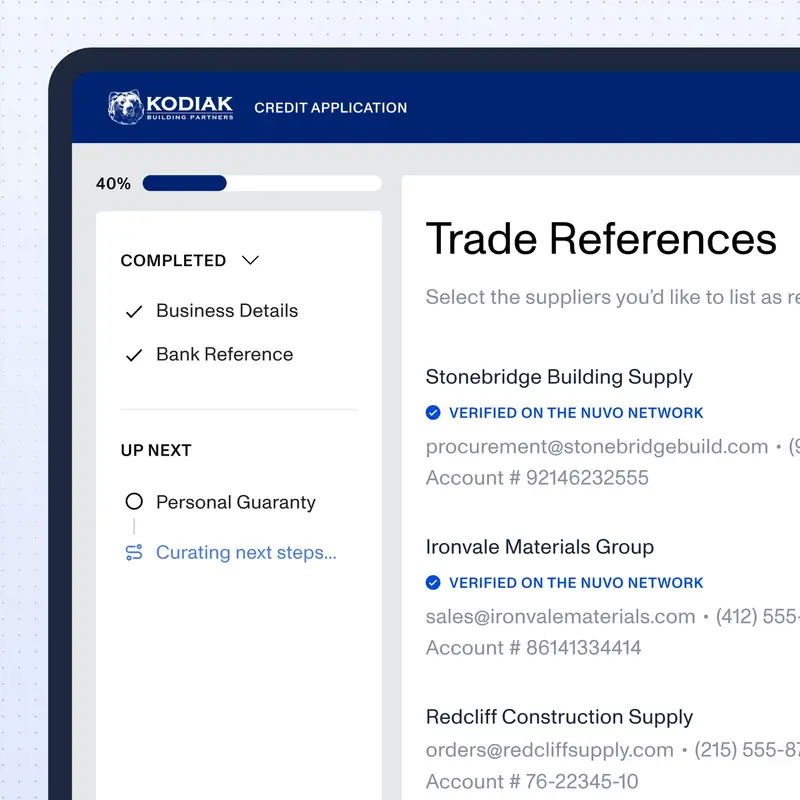 Onboarding for Building Materials