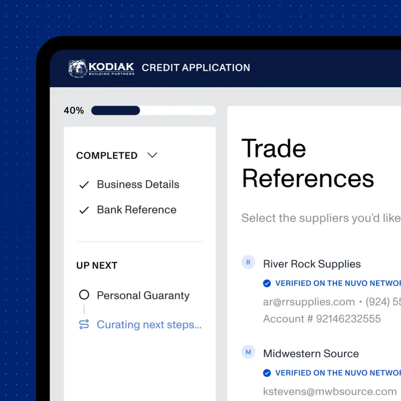 Digital credit application on Nuvo