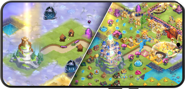 Comparison image of a new kingdom versus an established one