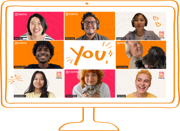 People in an online video call