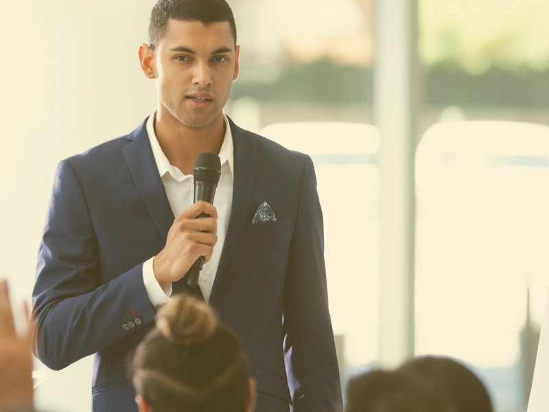 man speaking