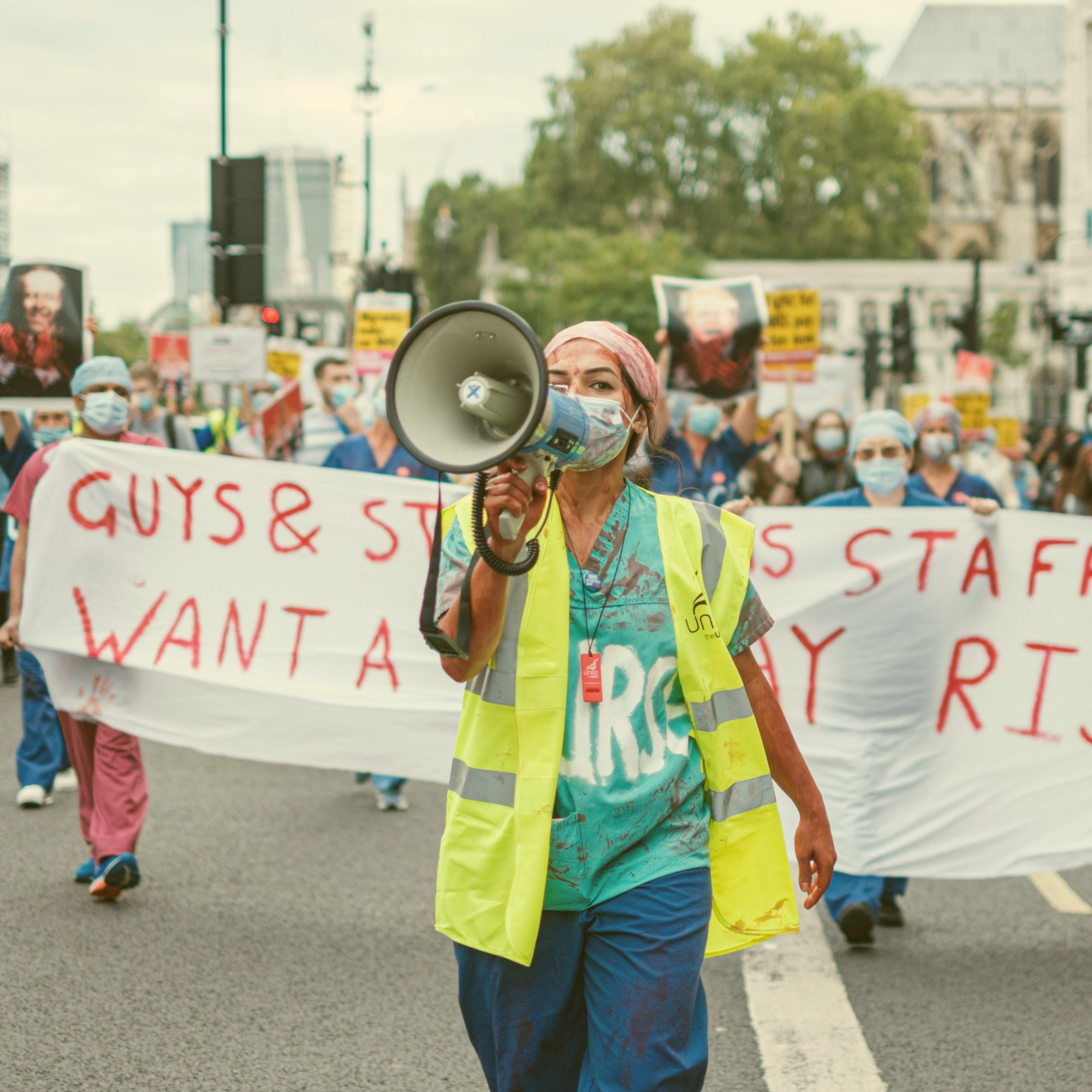 Three workers striking