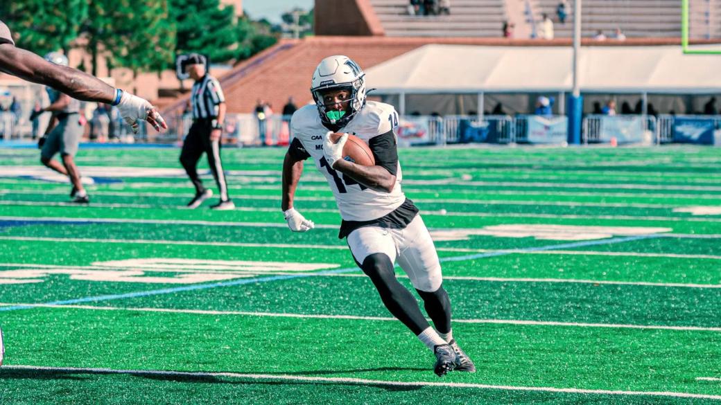 Monmouth's Christian Harrison during the Hawks' 49-13 win at Hampton on Oct. 24, 2026