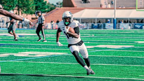 Monmouth's Christian Harrison during the Hawks' 49-13 win at Hampton on Oct. 24, 2026