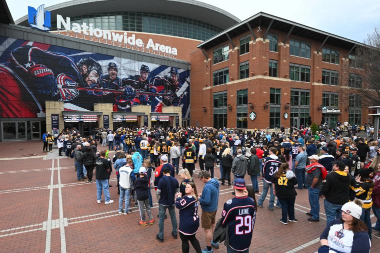 Columbus Blue Jackets players and fans