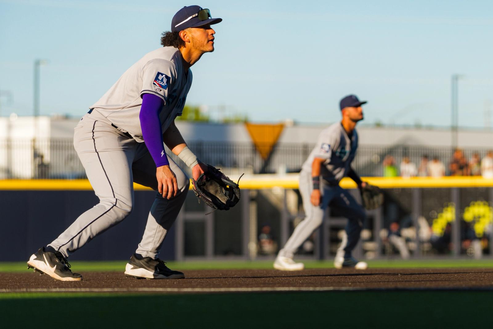 Field-level action — Everett AquaSox vs Hillsboro Hops — Photo Credit: Aaron Leopold/Undrafted