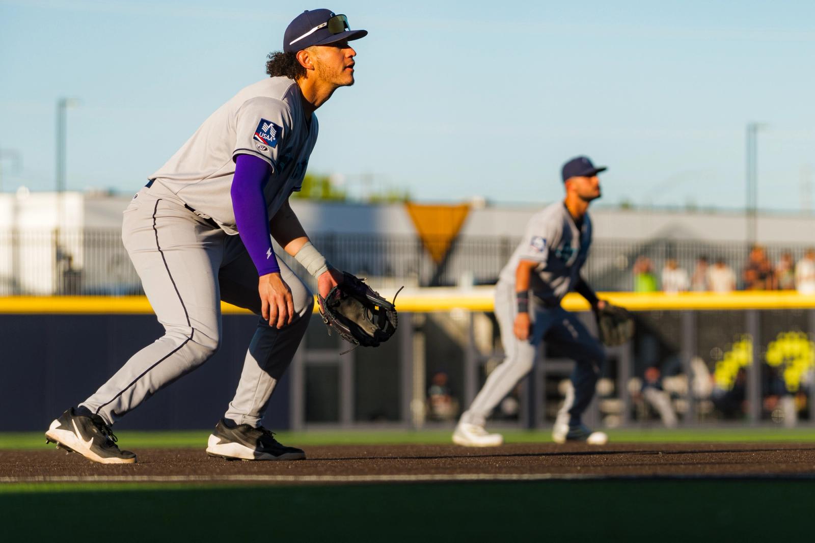 Field-level action — Everett AquaSox vs Hillsboro Hops — Photo Credit: Aaron Leopold/Undrafted