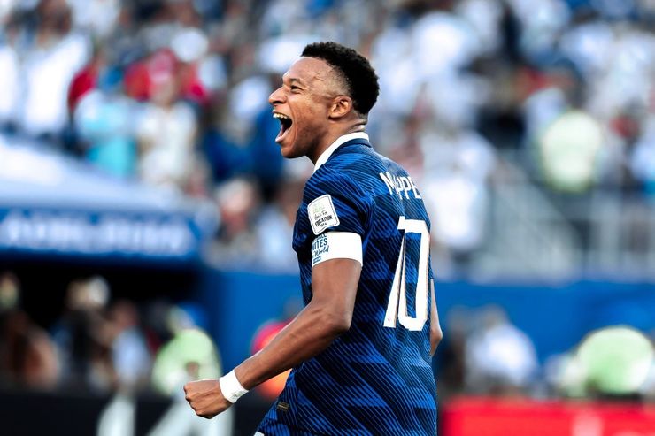 Kylian Mbappé celebrates after scoring for France against Paraguay at the 2026 FIFA World Cup