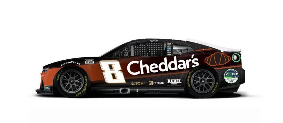 Kyle Busch will drive the No. 8 Cheddar's Scratch Kitchen Chevrolet.