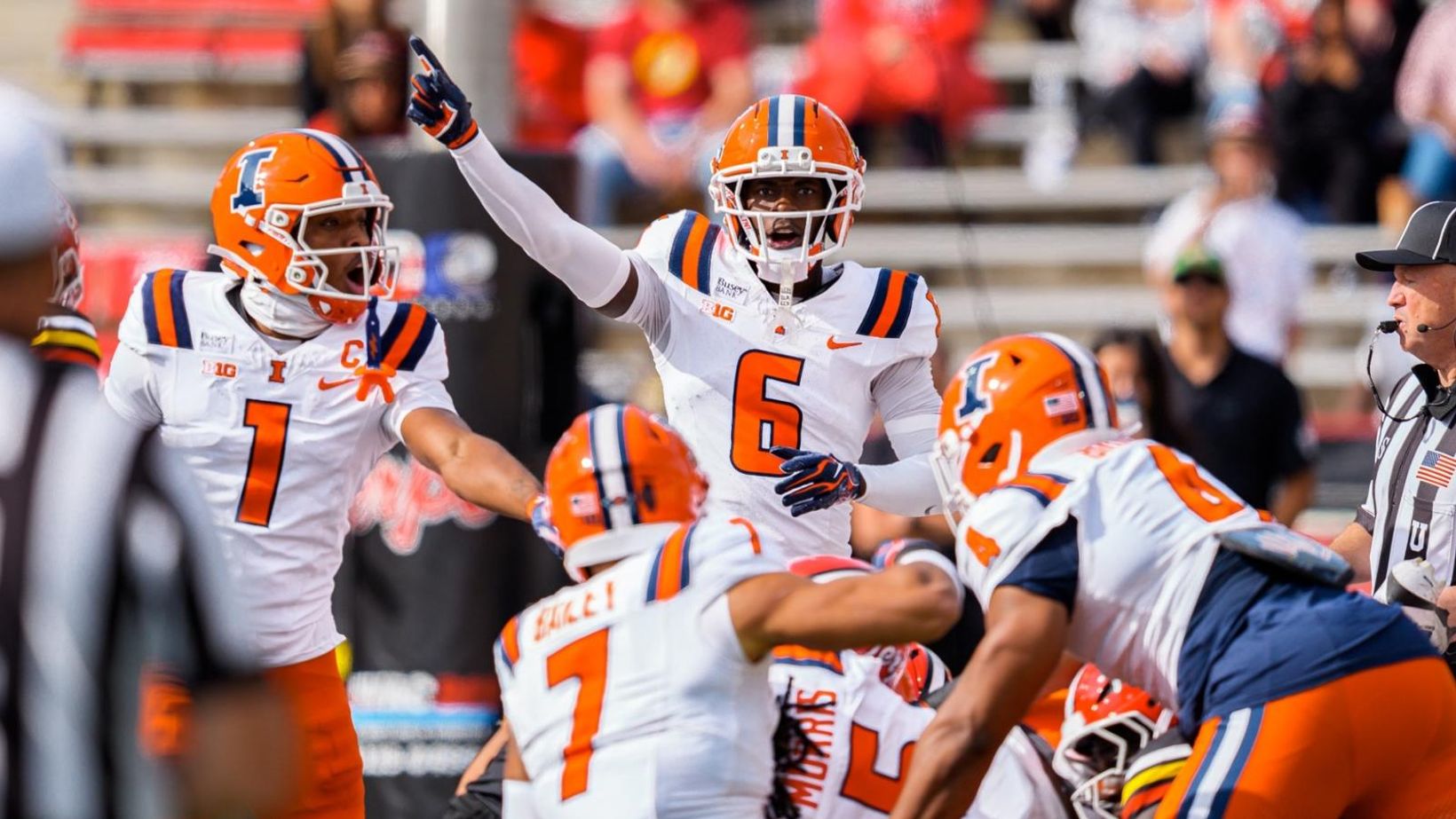 Illinois' Juice Clarke in action during the Fighting Illini's 20-17 win at Maryland on Oct. 31, 2026, at SECU Stadium in College Park, Maryland