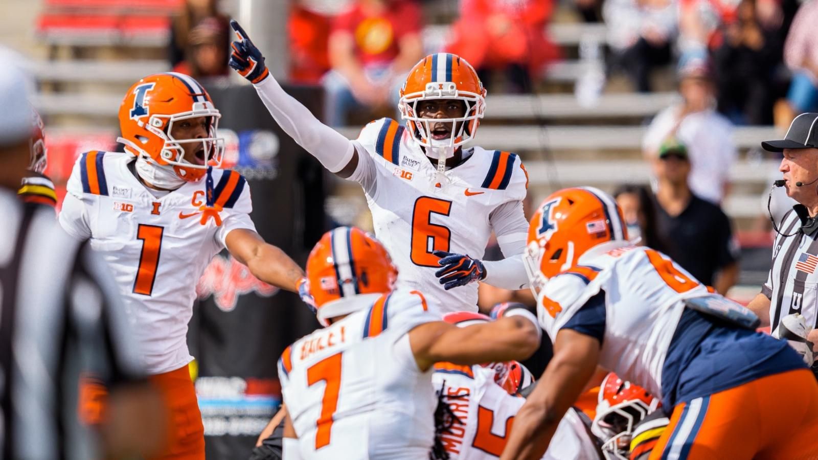 Illinois' Juice Clarke in action during the Fighting Illini's 20-17 win at Maryland on Oct. 31, 2026, at SECU Stadium in College Park, Maryland