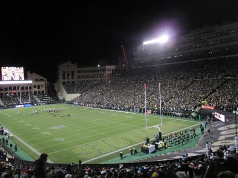 A sellout crowd fills Folsom Field in Boulder, Colorado, for Colorado's 2016 game against Utah (file photo).