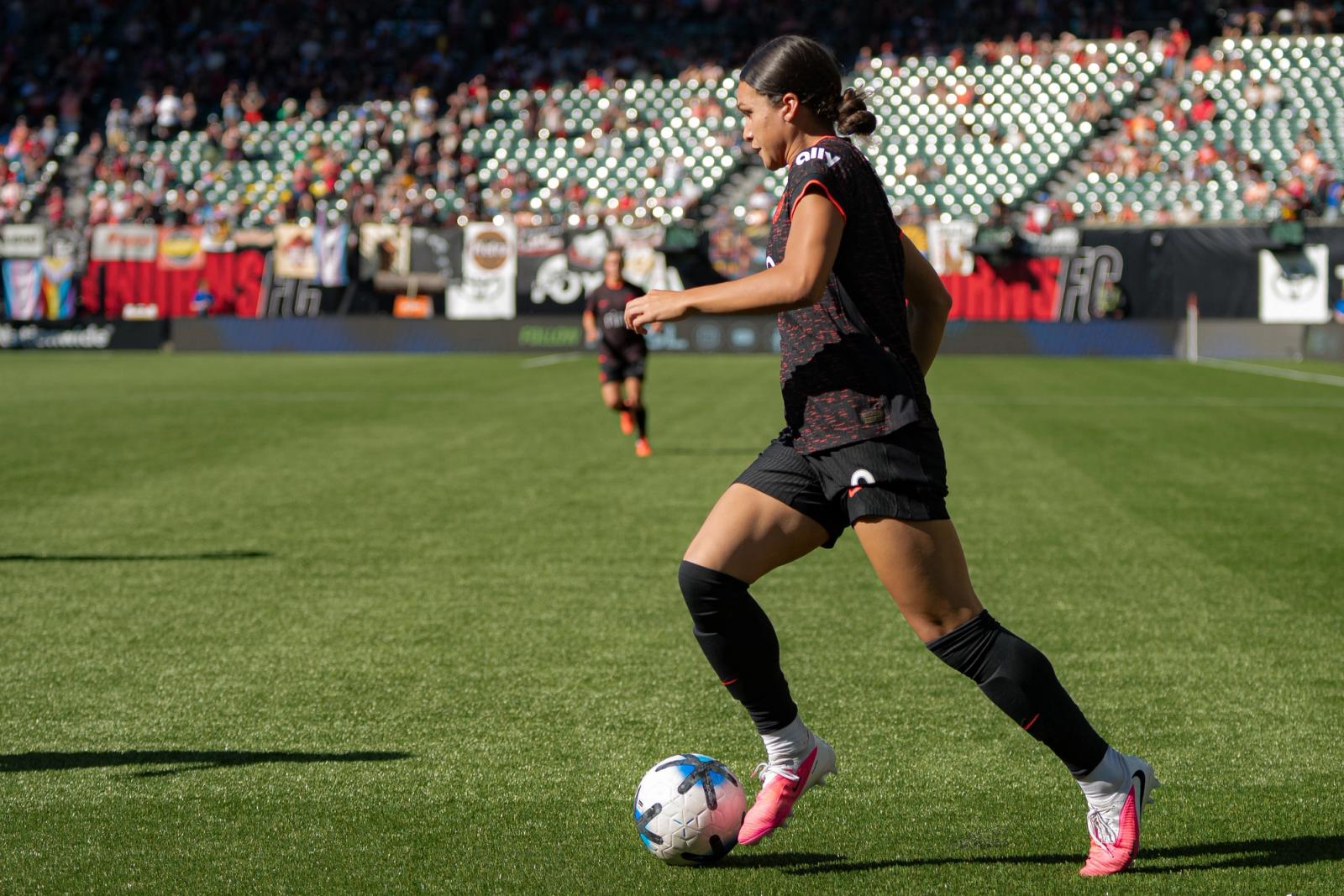 Late-game / celebration action — Portland Thorns vs Racing Louisville — Photo Credit: Aaron Leopold/Undrafted