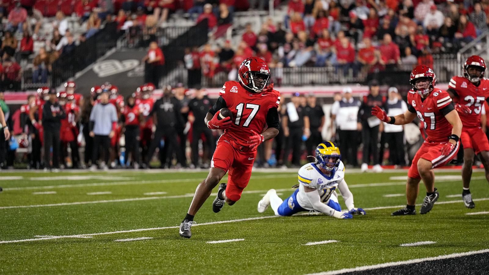 Western Kentucky's Zion Taylor during the Hilltoppers' 35-21 loss to Delaware on Oct. 27, 2026, at Houchens Industries-L.T. Smith Stadium in Bowling Green, Ky.