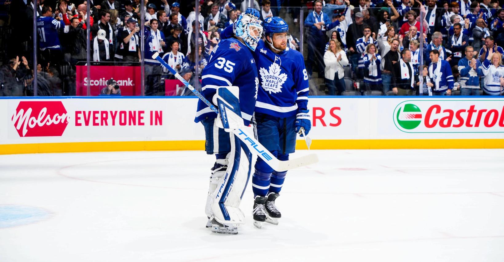 Samsonov's Shaky Start, Leafs 2-2