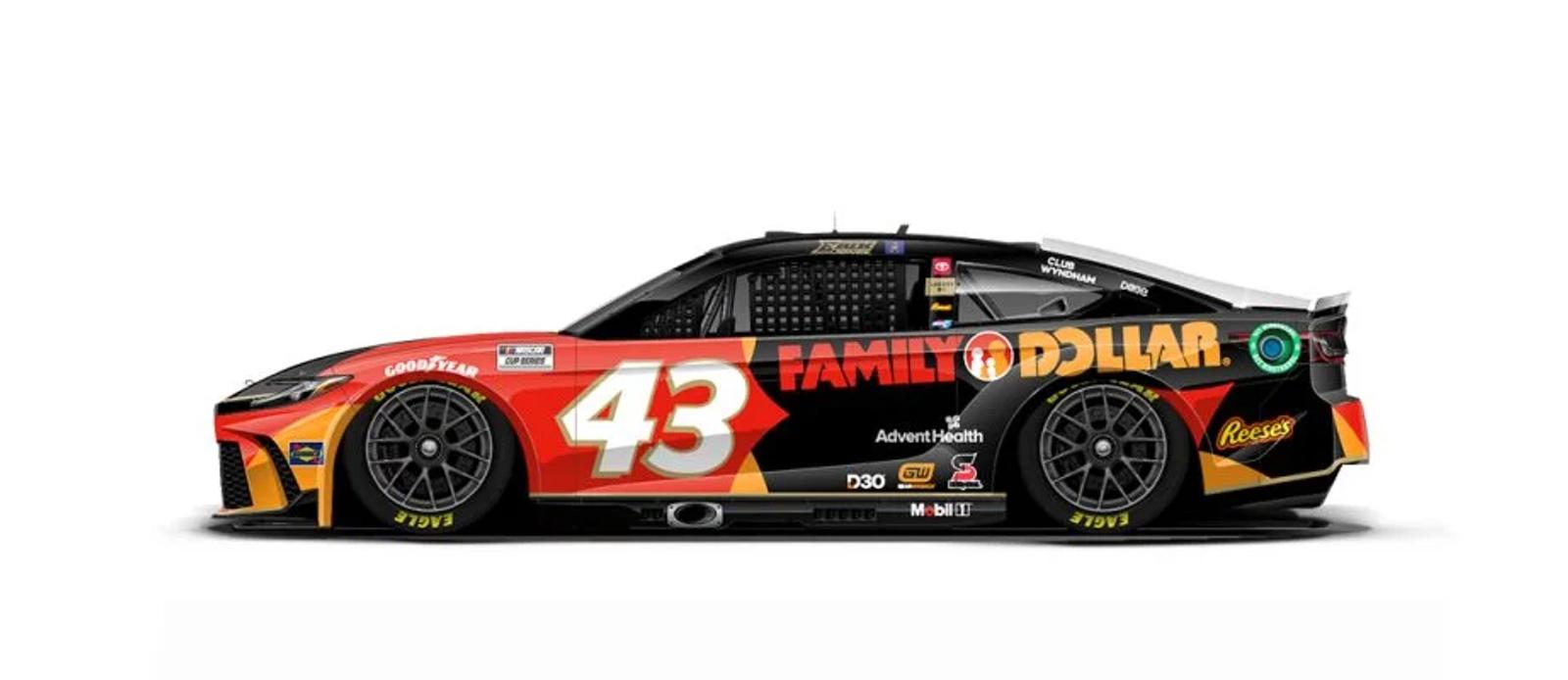 Erik Jones will drive the No. 43 Family Dollar Toyota.