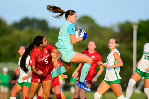Wide action Oklahoma vs North Texas women's soccer — Photo Credit: Luis Revilla Mata/Undrafted