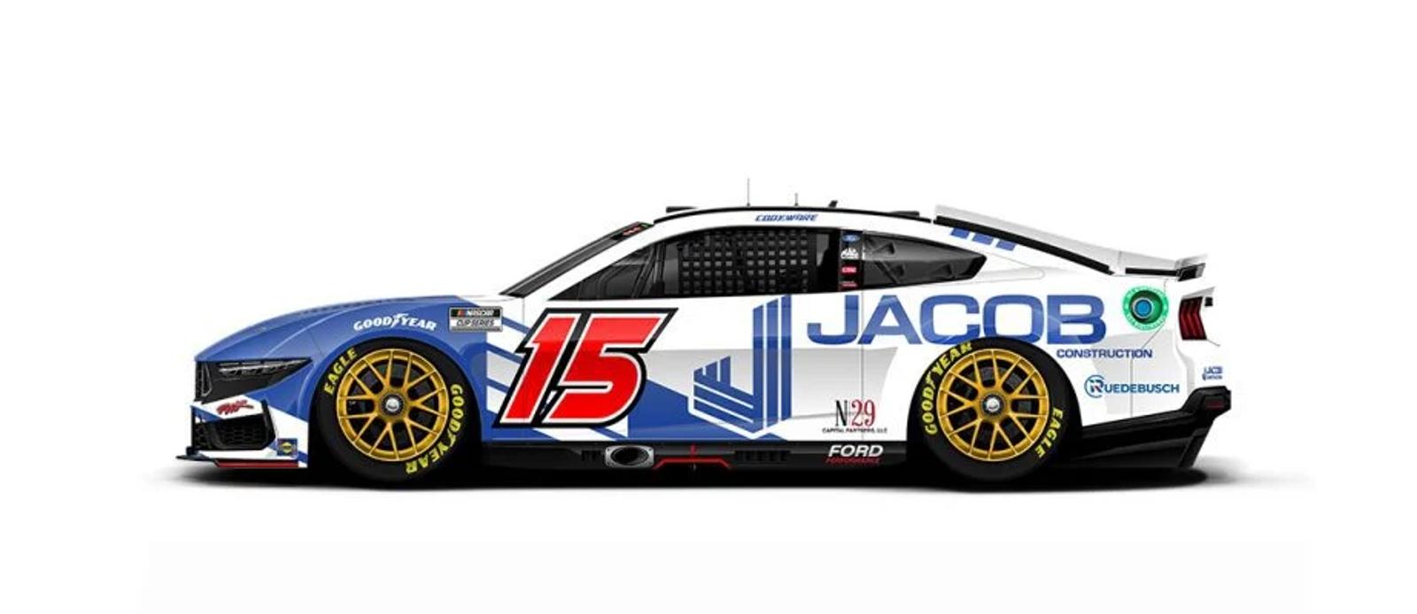 Cody Ware will drive the No. 15 Jacob Construction Ford.