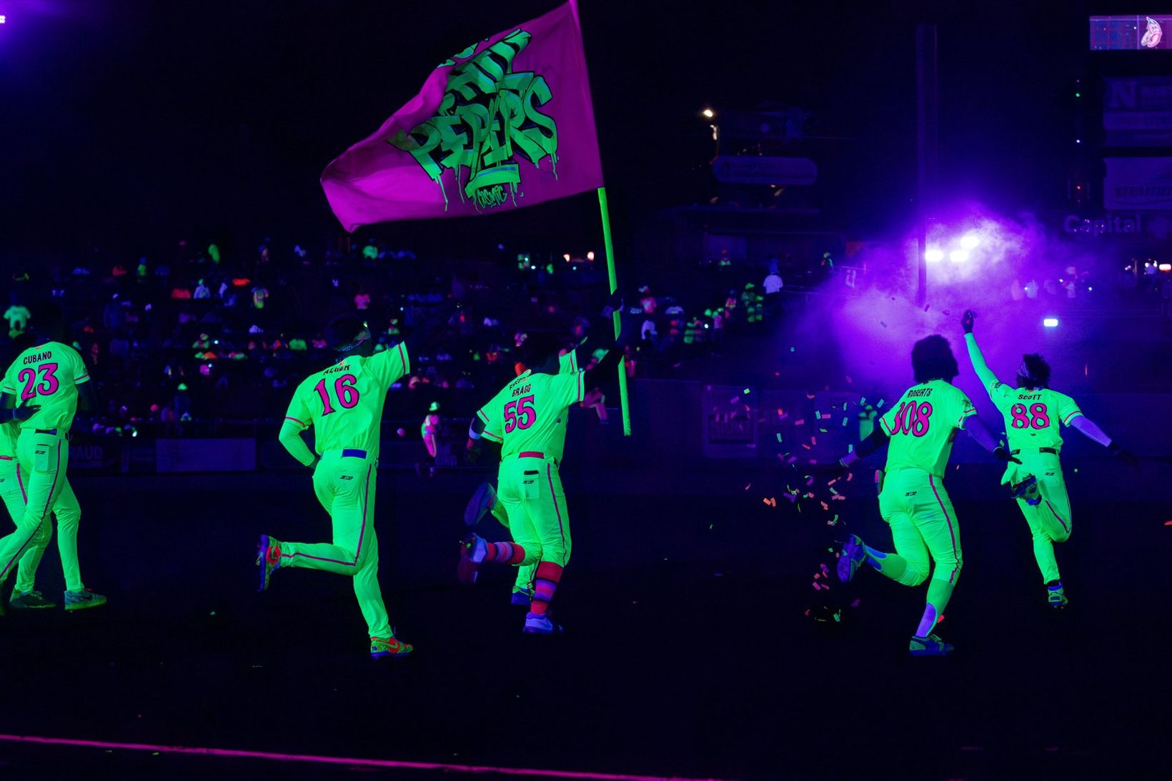 Cosmic Chili Peppers vs. Glow Mojis, Coca-Cola Park, May 15, 2026 — Photo Credit: Samantha Diane/Undrafted