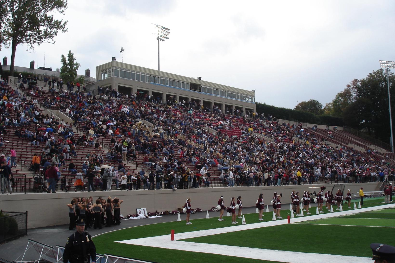 Fisher Stadium, home of Lafayette football, shown in a stadium photo used with the recap of Villanova's 44-21 win on Oct. 31, 2026