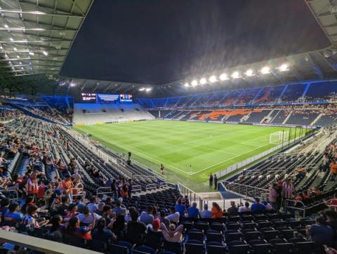 Fans fill TQL Stadium in Cincinnati before an FC Cincinnati match in September 2022.