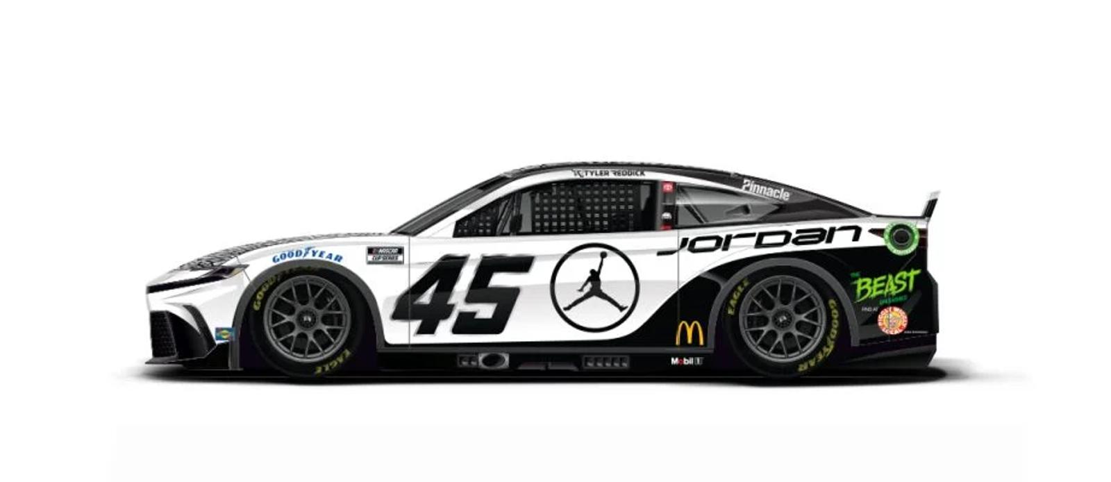 Tyler Reddick will drive the No. 45 Jordan Brand Toyota.
