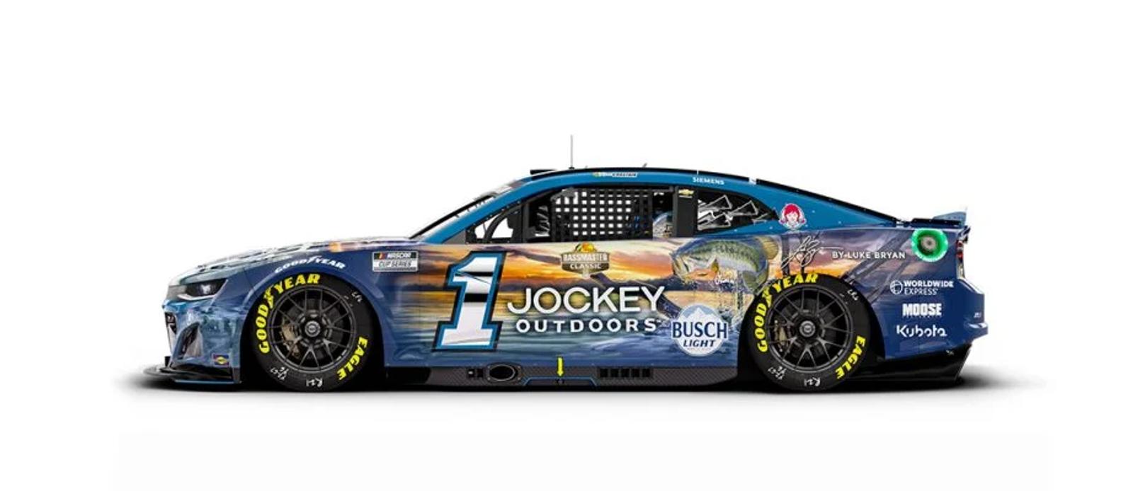 Ross Chastain will drive the No. 1 Jockey Outdoors by Luke Bryan Chevrolet.