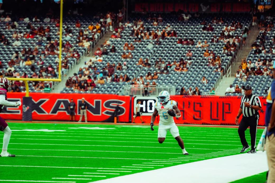 Southern running back Trey Holly at Reliant Stadium during Southern's 24-21 loss to Texas Southern in Houston on Oct. 24, 2026