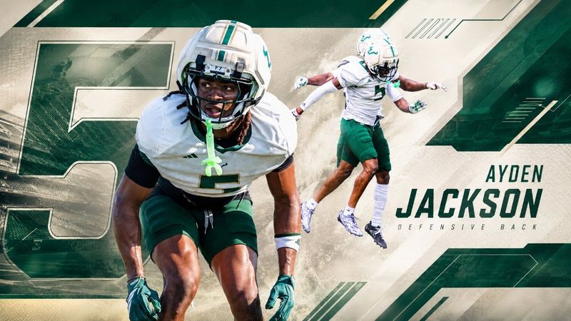 Ayden Jackson commitment graphic for University of South Florida Bulls defensive back number 5