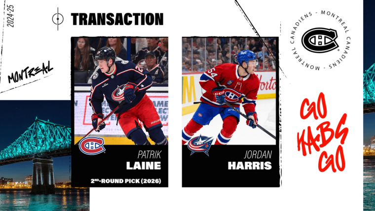 The Columbus Blue Jackets traded Patrik Laine To The Montreal Canadiens For Defenseman Jordan Harris