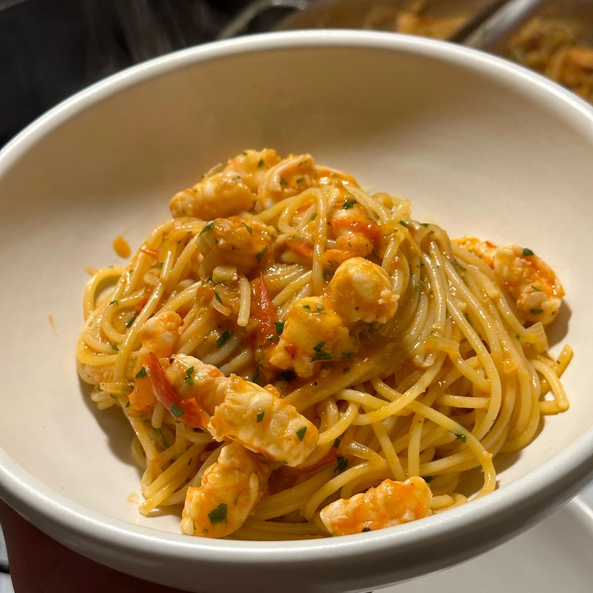 Tomato Miso Pasta with Shrimp