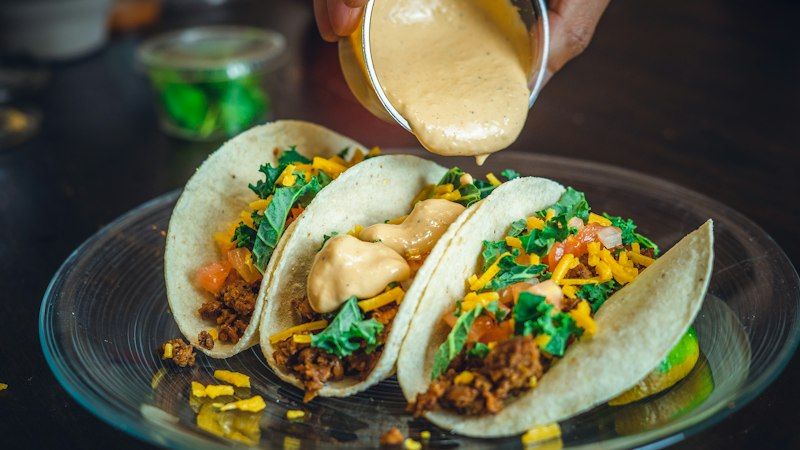 Crispy Chicken Gratin Tacos