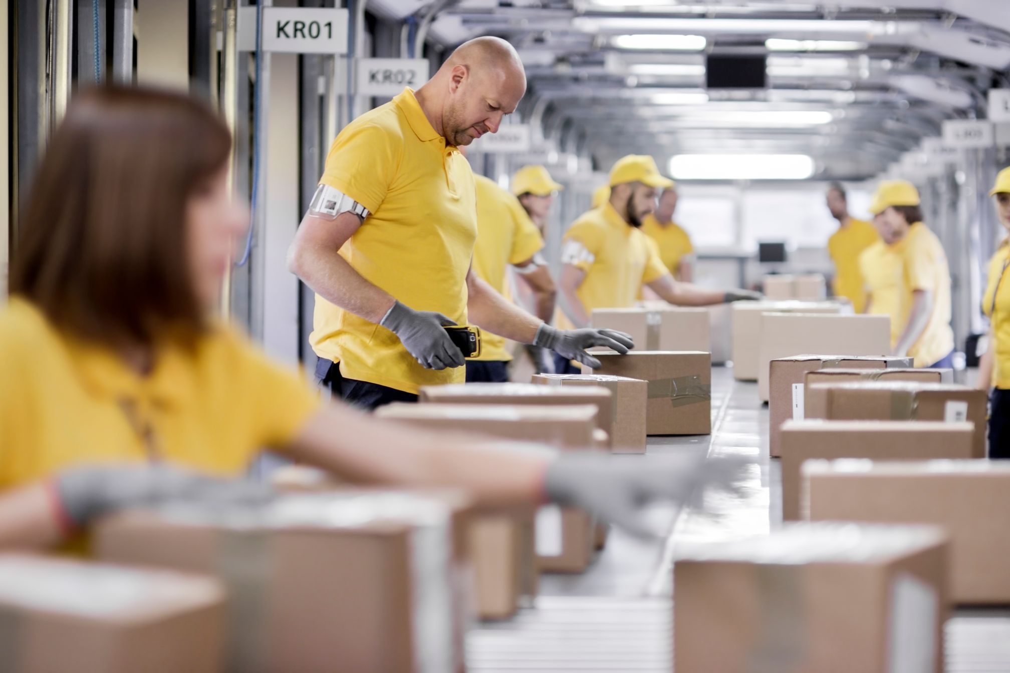 Manufacturing floor with shipping containers