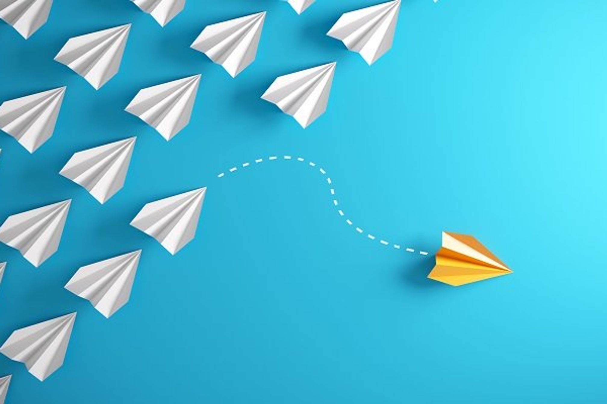 Leadership Concept With Paper Airplanes