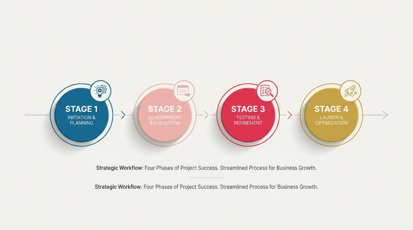 Horizontal workflow diagram showing Blue, Pink, Red, and Gold proposal review stages