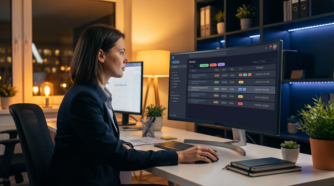 Proposal manager selecting approved past performance records from a searchable content library