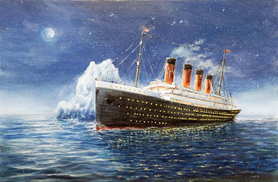 Illustration du Titanic, rappelant l’histoire maritime de Cork et du Titanic Experience.