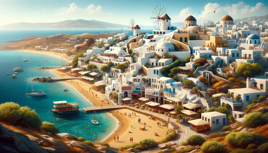 Une image IA de Mykonos