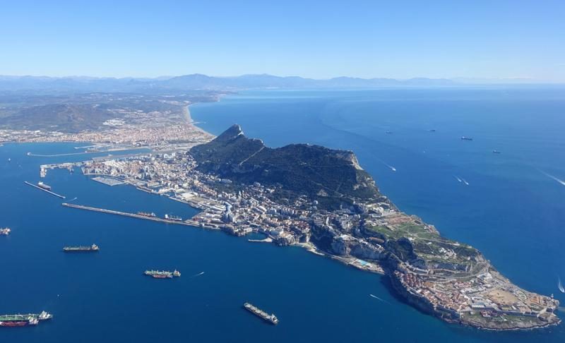 Vue aérienne de Gibraltar avec l