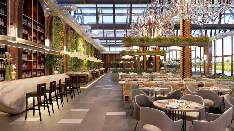 L'intérieur d'un restaurant d'hôtel très élégant
