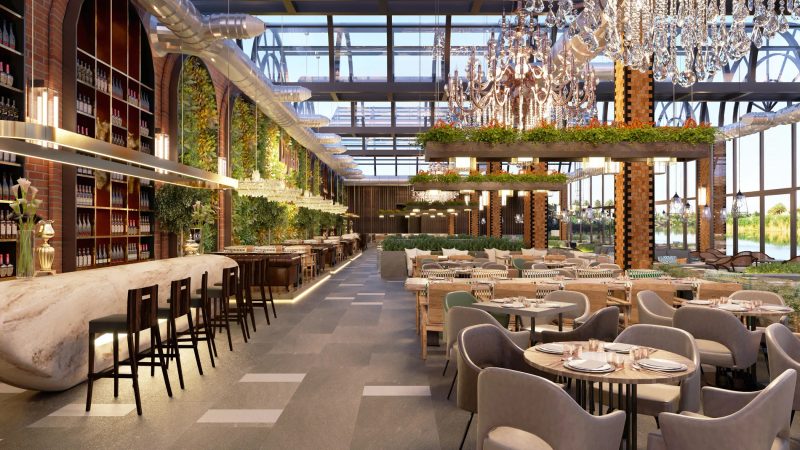 L'intérieur d'un restaurant d'hôtel très élégant