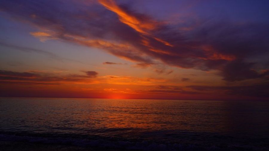 Coucher de soleil sur l’océan Indien vu depuis Galle
