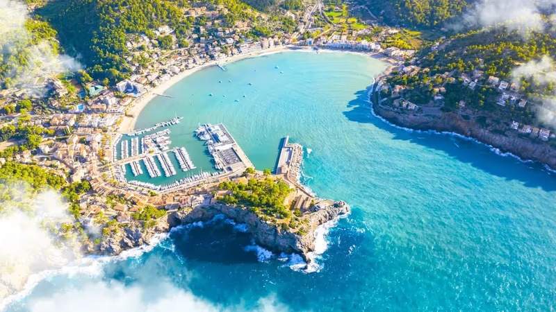 Une vue aérienne de Palma de Majorque